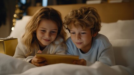 Young inventors creating interactive holiday robots that deliver small gifts around the house, emotion of excitement and pride visible, symbolizing tech-savvy festive activities and creative