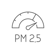 PM 2.5 pollution level line icon