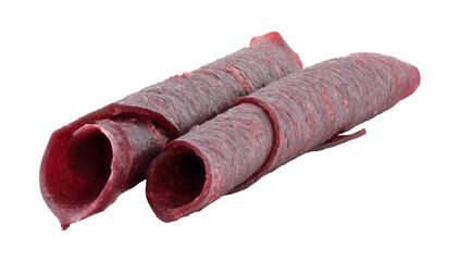 Fruit Pastila roll tube, isolated on transparent background