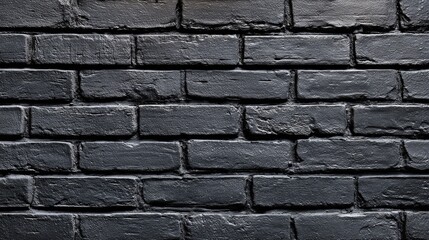 Obraz premium A close-up view of a textured black brick wall, showcasing the rough surface and varied shapes of the bricks.