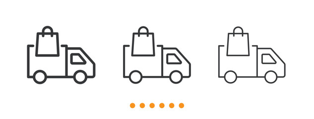 Delivery Truck icon. Thin line icon vector