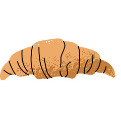 A Delicious Golden Brown Croissant Pastry With Textured Details And Powdered Sugar Sprinkled On Top Isolated On A Transparent Background
