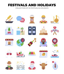 Fototapeta premium Collection of 25 Festive Holidays and Events
