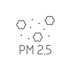 PM 2.5 particles line outline icon