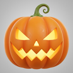 Spooky Glowing Halloween Jack-o'-Lantern 3D Render