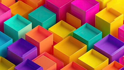 Abstract geometric pattern of colorful cubes