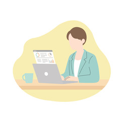 Remote Work Desk Setup (Laptop, Plant, Coffee)