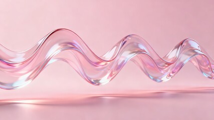 The metallic texture of the ribbon elegantly swings against a solid color background