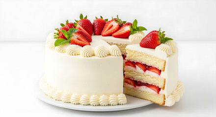 cake with strawberries