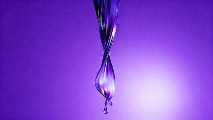 The metallic texture of the ribbon elegantly swings against a solid color background