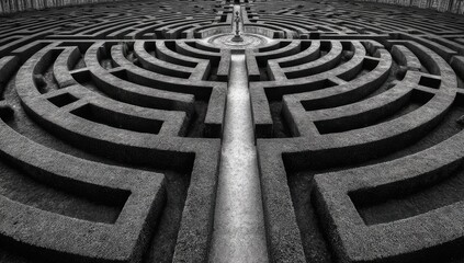 Intricate stone maze pattern