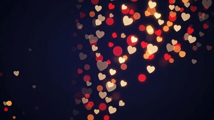 Floating hearts bokeh lights background - Powered by Adobe