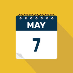 may 7 calendar icon vector illustration with design