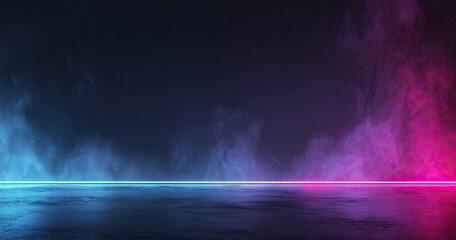 Neon smoke-filled studio