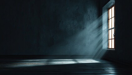 Dark room, window light