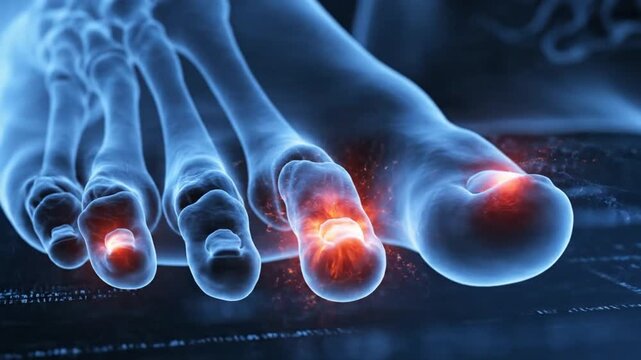 Foot Pain and Inflammation - A Medical Visualization of Gout.