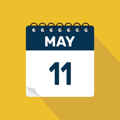 may 11 calendar icon vector illustration with design
