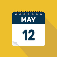 may 12 calendar icon vector illustration with design