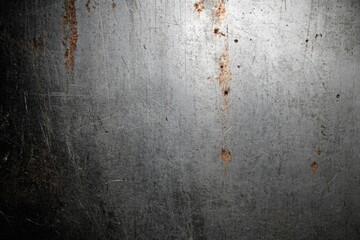 Fototapeta premium Textured Metal Canvas: A close-up shot that accentuates the rugged allure of raw metal, revealing captivating textures and subtle patterns. Showing the passage of time on industrial steel or iron.