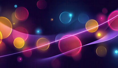 Abstract design with vibrant circles and flowing lines