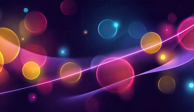 Abstract design with vibrant circles and flowing lines