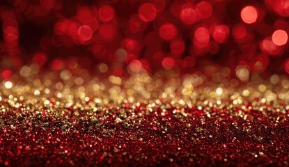Red and gold glitter bokeh background (2)
