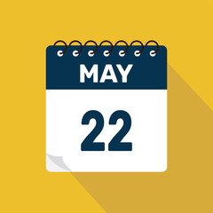 may 22 calendar icon vector illustration with design