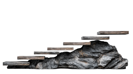 Rock Stairs on Transparent Background
