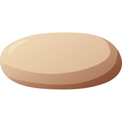 A Simple Beige Oval Object With Subtle Shadowing and Highlights Isolated on a Transparent Background With Pixelated Details