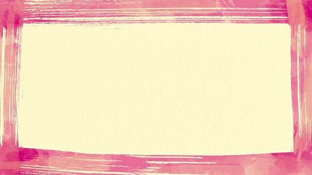 watercolor brush stroke frame animation - pink