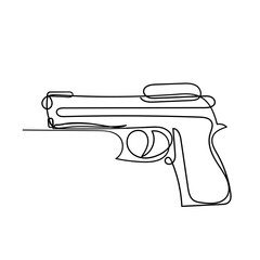continuous line drawing hand gun