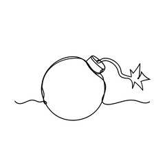 continuous line drawing cartoon explosion