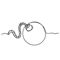 continuous line drawing cartoon explosion