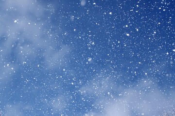 Heavy winter blizzard beginning as snow falls from the sky