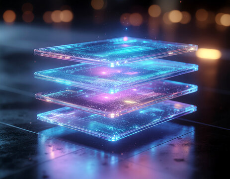 Holographic Stack &ndash; Futuristic Digital Interface Concept