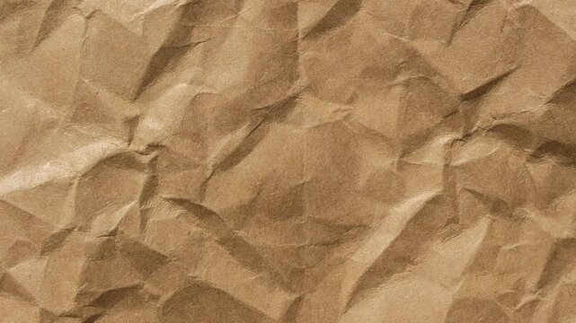 Creased crumpled brown paper texture motion loop background