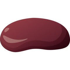 A Single Kidney Bean With A Dark Red Hue And Glossy Texture Isolated On A White Background