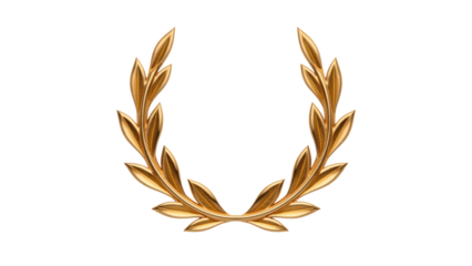 Golden laurel wreath symbolizing victory and achievement, featuring intricate leaf designs that convey elegance and prestige