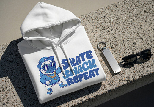 Folded Pullover Hoodie Mockup