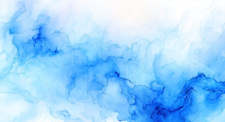 Obraz premium Light blue alcohol ink background with soft flowing texture and cloud-like effect. Perfect for wedding invitation, spa branding, organic packaging, minimal design, or elegant digital template.