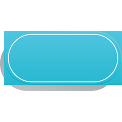 Simple oval shape with a white border and subtle gradient shadow on a transparent background in cyan blue