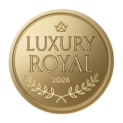Elegant gold seal with crown and laurel for luxury