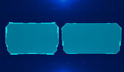 Sci-Fi Digital HUD Interface &mdash; Set Blue Technology Screen Frame Vector