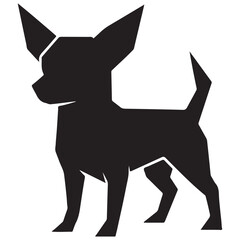 Chihuahua dog geometric silhouette isolated vector illustration