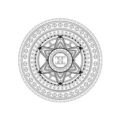 Obraz premium Vintage round compass seal vector illustration