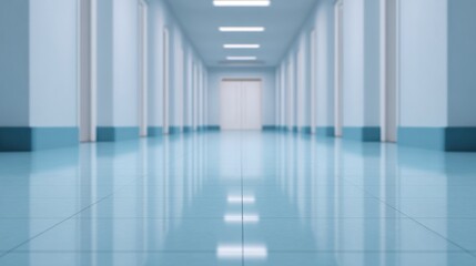 Obraz premium Serene medical space soft blurry effect and calm atmosphere in hospital interior visuals