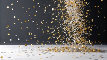 Celebrate achievements with gold confetti shower