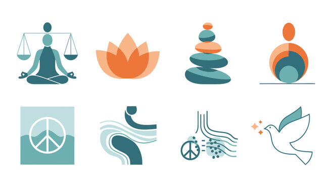 Find inner peace and balance with these calming wellness symbols representing mindfulness, harmony, and tranquility for holistic healing and spiritual growth