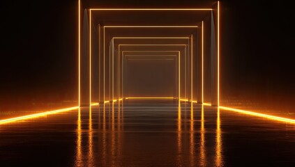 Abstract neon tunnel