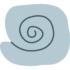 Abstract Spiral Design With Soft Blue Background And Dark Gray Outline On Transparent Background